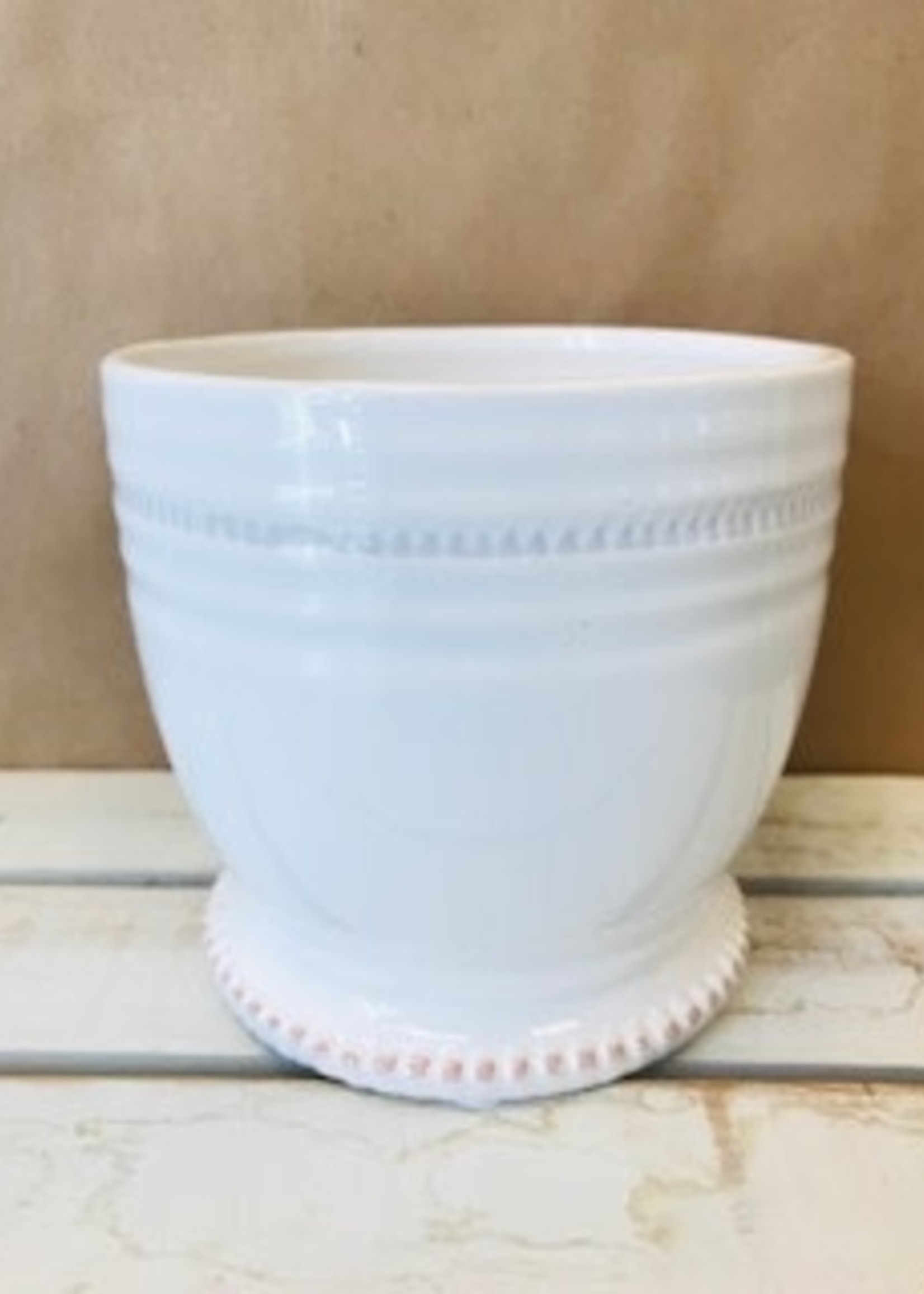 4'' White Pedestal Pot