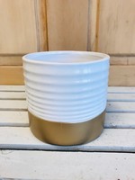 4.7'' White and Gold Libson Pot