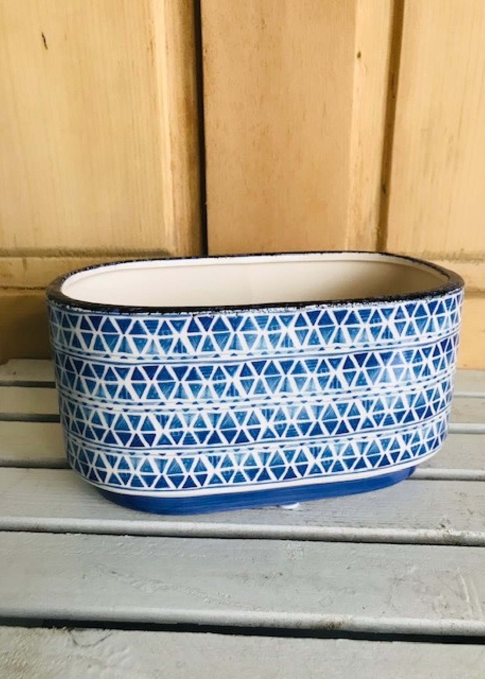 8''x4'' Mediterranean Blue Pot