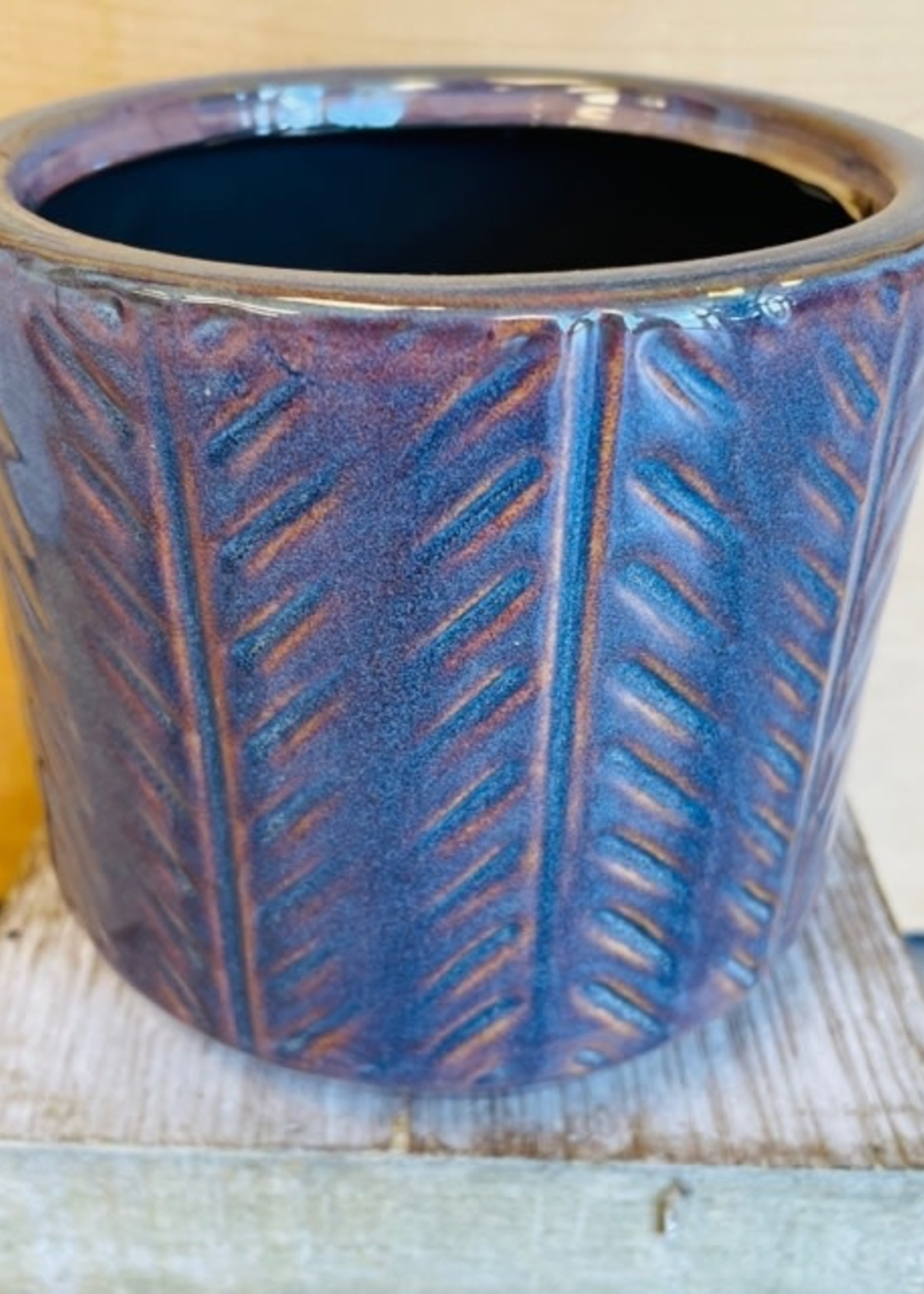 4.9" Reactive Blue Glaze Pot