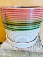 7.25'' Tri Color Planter with Saucer