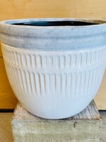 6.7'' White/Grey Ceramic Pot