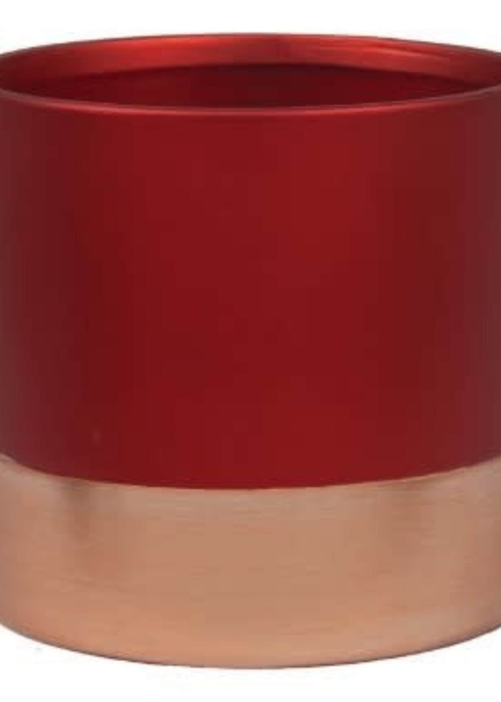 4.7" Red and Rose Gold Pot