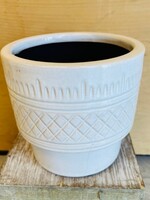4'' White Criss Cross Pot