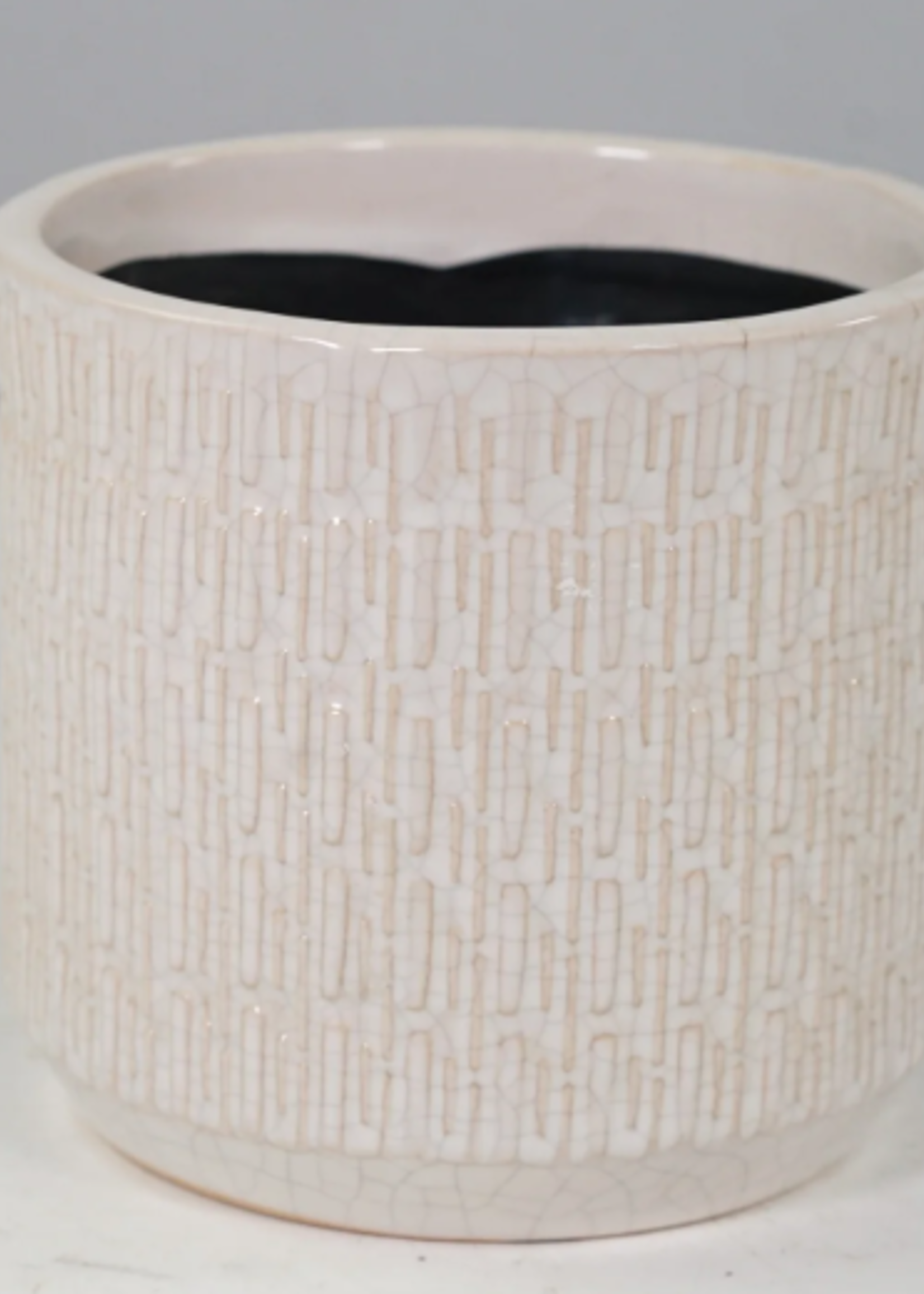 4'' White Glazed Ceramic Pot