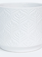 6'' White Peacock Print Pot