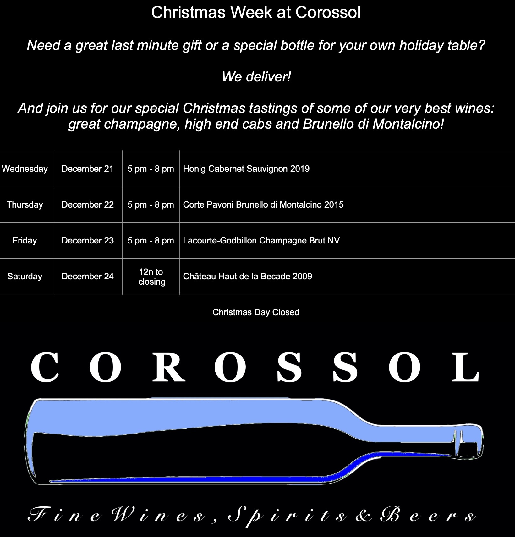 Tastings for Christmas