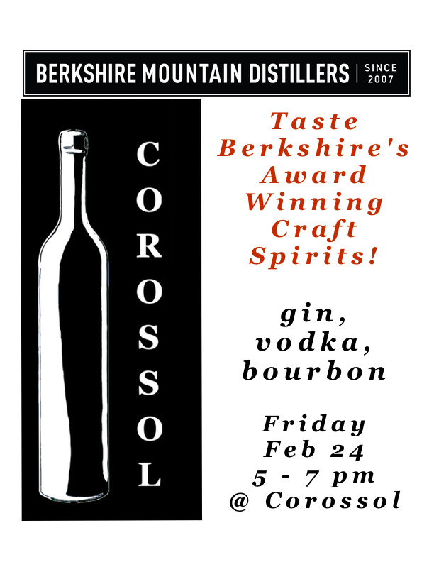 Taste Berkshire's  Award Winning Craft Spirits Fri Feb 24