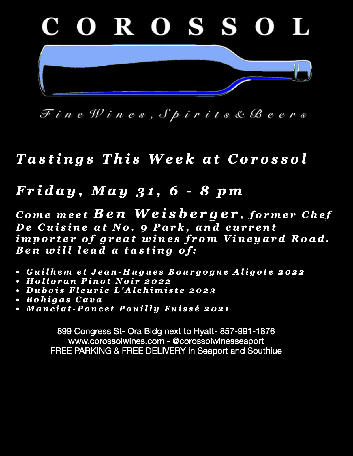 Vineyard Road & Ben Weisberger Tasting