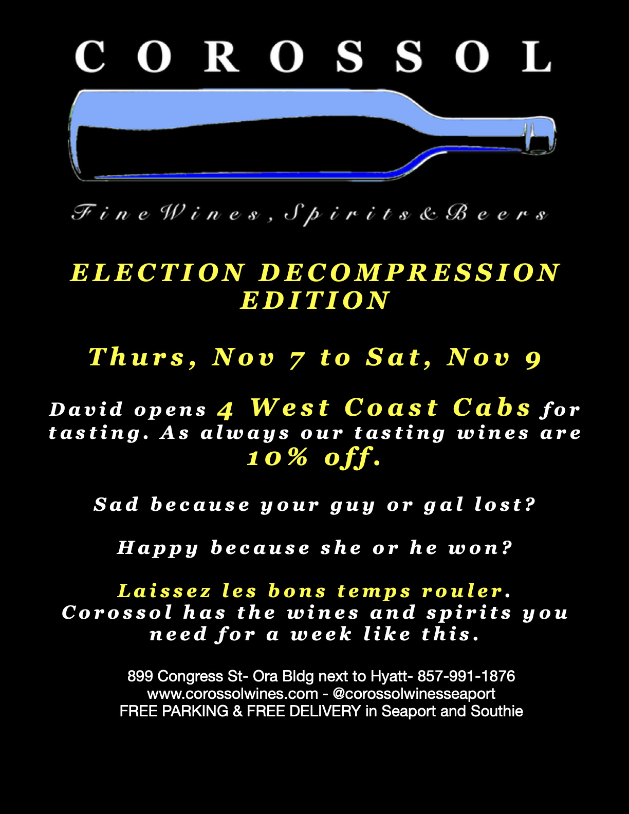 Nov 7 to 9: Election Week Cabs!
