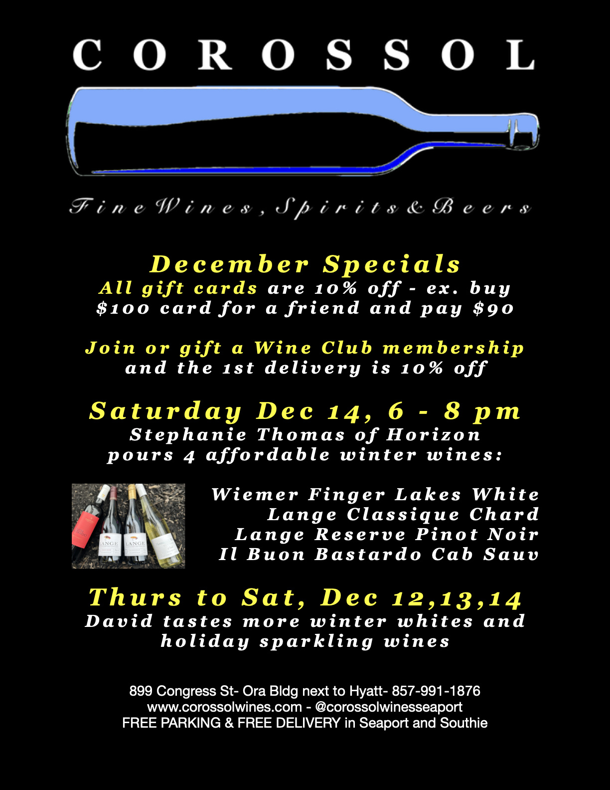 Dec 12-14: Specials & Steph. Thomas Pours