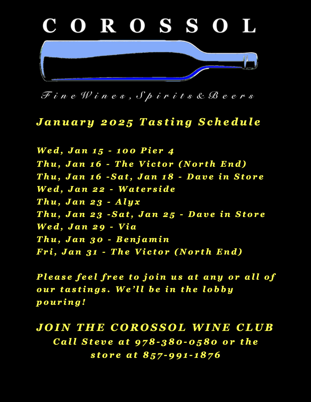Jan 7: January Tastings