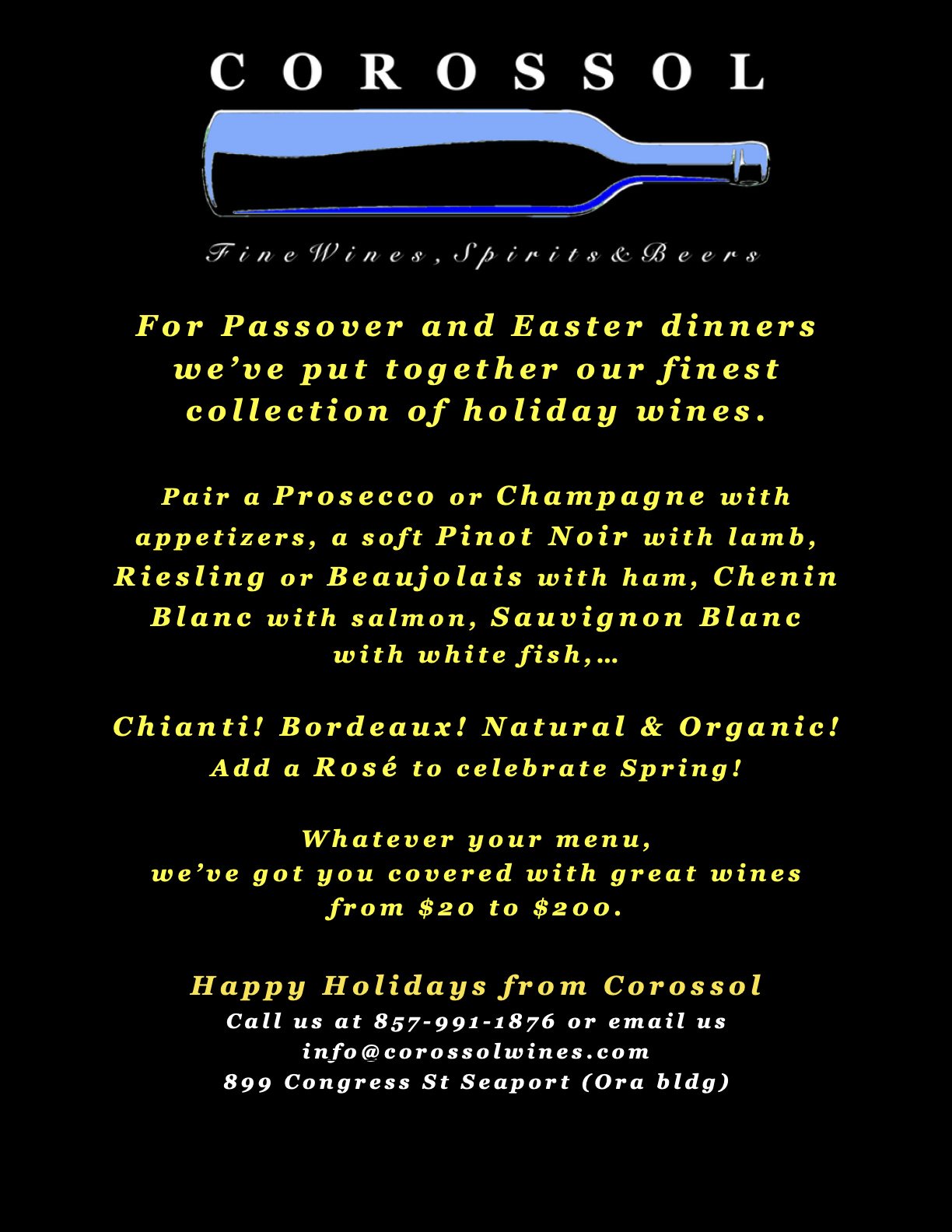 Easter & Passover Wines