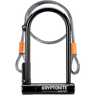 Kryptonite Keeper U-Lock - 4 x 8 Keyed Black Includes 4' cable and bracket