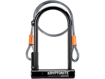 Kryptonite Kryptonite Keeper U-Lock - 4 x 8 Keyed Black Includes 4' cable and bracket