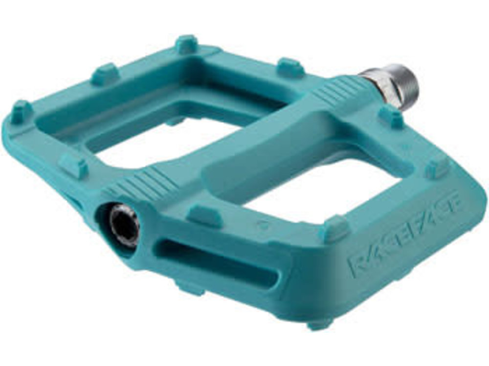 Race Face Ride, Platform Pedals, Body: Nylon, Spindle: Cr-Mo, 9/16'', Turquoise, Pair