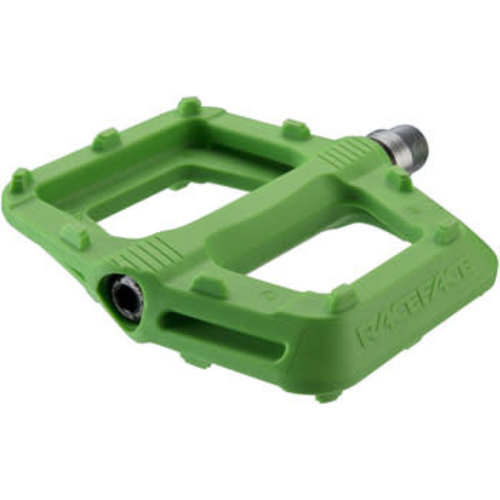 Race Face Ride, Platform Pedals, Body: Nylon, Spindle: Cr-Mo, 9/16'', Green, Pair