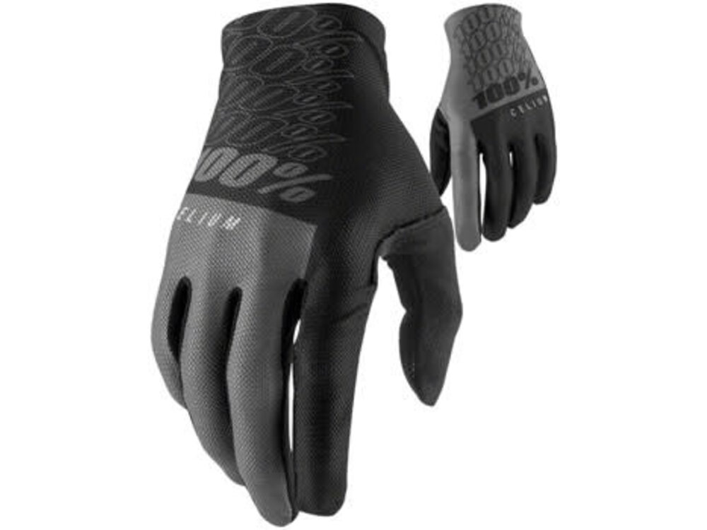 100 Percent Celium Full Finger Gloves - Black/Gray L