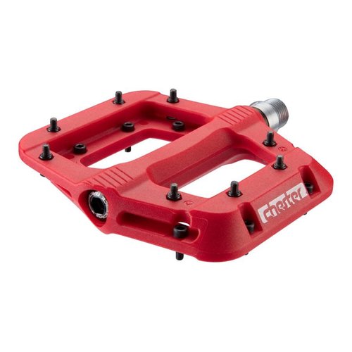 Race Face Raceface, Chester, Platform Pedals, Body: Nylon, Spindle: Cr-Mo, 9/16'', Red, Pair