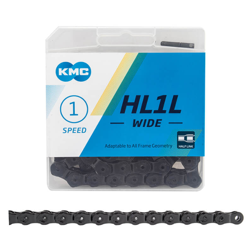 KMC KMC HL1 Wide Chain - Single Speed 1/2 x 1/8 100 Links Half Link Chain Black