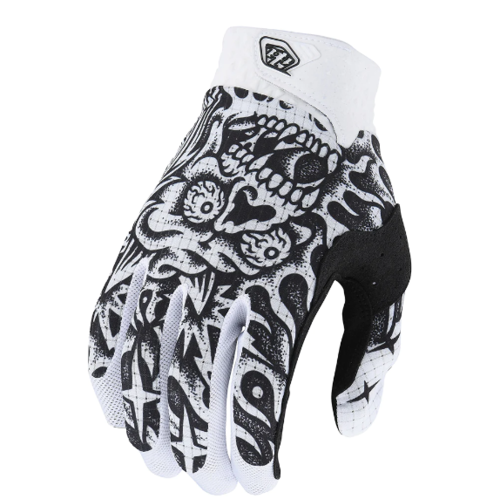 Troy Lee AIR GLOVE; SKULL DEMON WHITE / BLACK LG Troy Lee AIR GLOVE; SKULL DEMON WHITE / BLACK LG