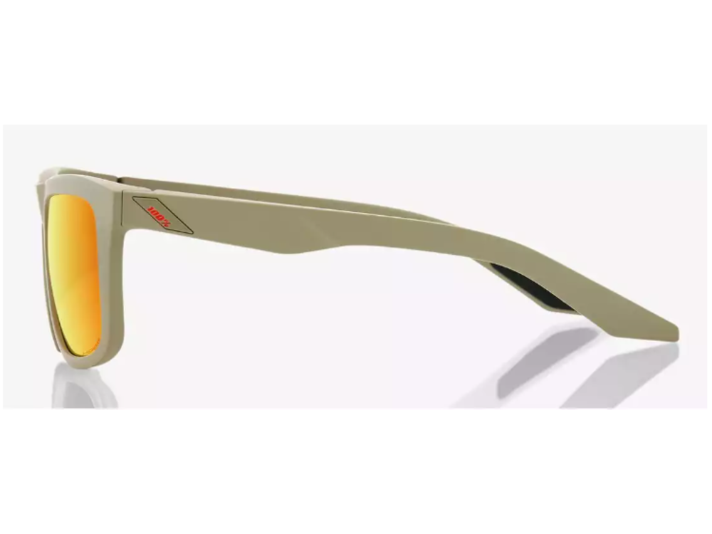 100 Percent Active Lifestyle Eyewear Blake - Soft Tact Quicksand - HiPER Red Multilayer Mirror Lens