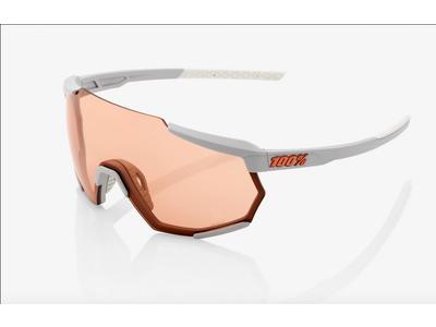 100 Percent RACETRAP - Soft Tact Stone Grey - HiPER Coral Lens