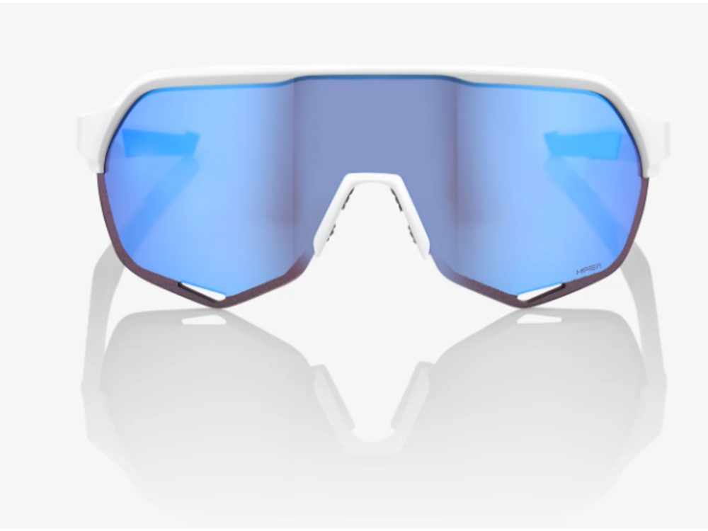 100 Percent S2 - Matte White - HiPER Blue Multilayer Mirror Lens