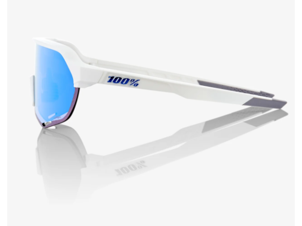 100 Percent S2 - Matte White - HiPER Blue Multilayer Mirror Lens