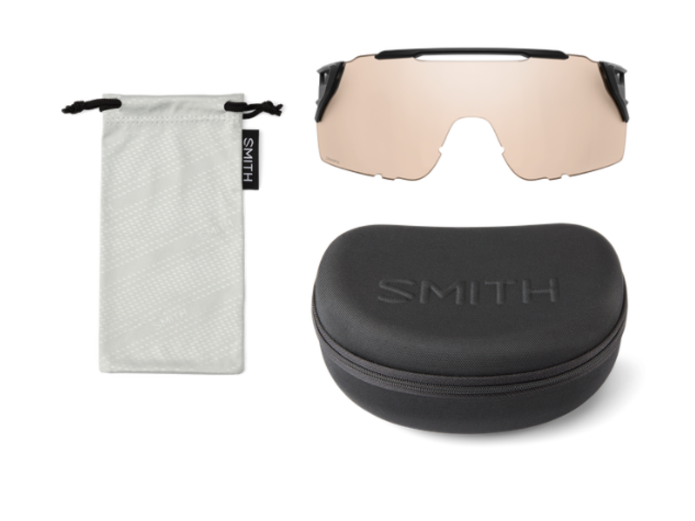 Smith Optics Unisex Sunglass Attack MAG MTB - Matte Black || ChromaPop Red Mirror