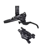 Shimano Deore XT BL-M8100/BR-M8120 Disc Brake and Lever - Front, Hydraulic, Post Mount, 4-Piston, Finned Pads, I-SPEC EV Clamp Band, Black