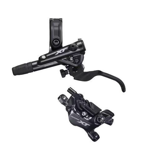 Shimano Shimano Deore XT BL-M8100/BR-M8120 Disc Brake and Lever - Front, Hydraulic, Post Mount, 4-Piston, Finned Pads, I-SPEC EV Clamp Band, Black