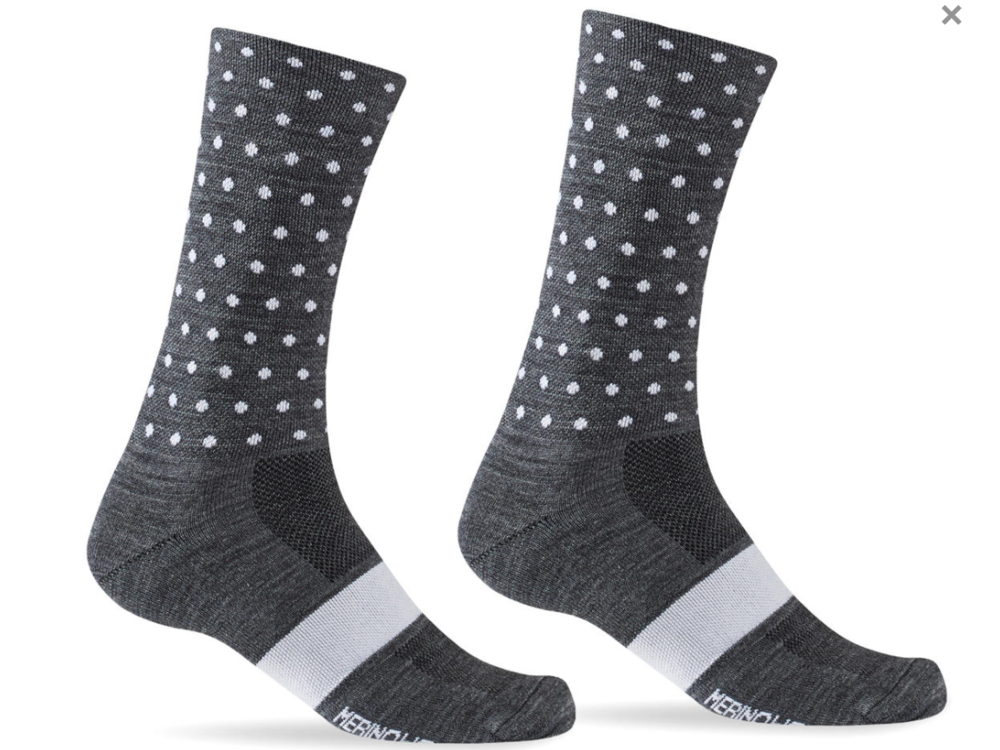 Giro Seasonal Merino Wool Sock Charcoal/White Dots M