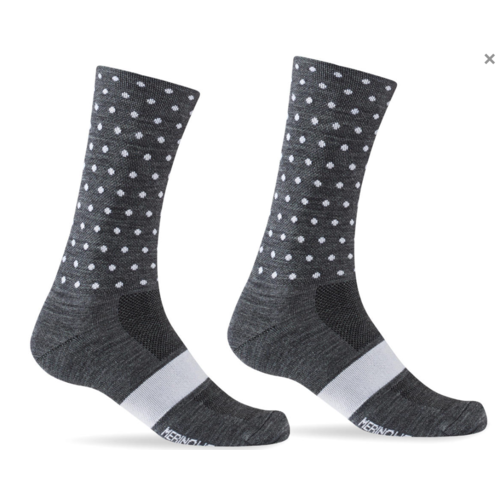 Giro Seasonal Merino Wool Sock Charcoal/White Dots M