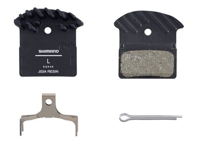 Shimano Shimano J03A Resin Disc Brake Pad - Resin Finned Fits XTR BR-M9000 XT BR-M8100/BR-M8000 SLX BR-M7100 Deore BR-M6000 and BR-RS785