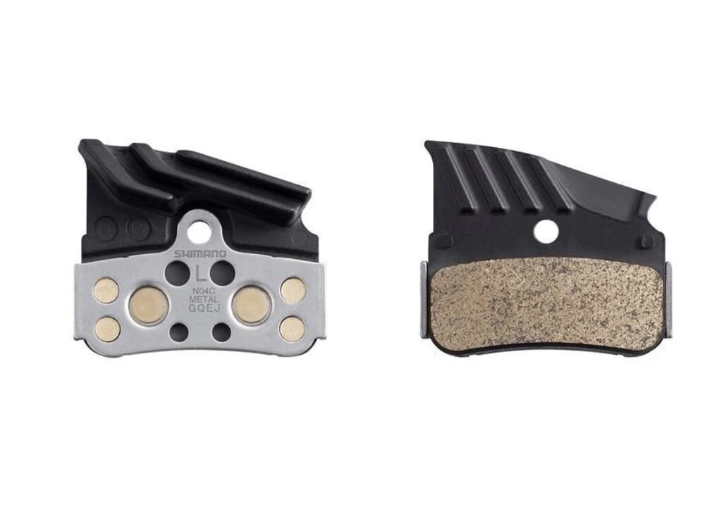 Shimano Shimano N04C-MF Disc Brake Pads and Springs - Metal Compound, Finned Alloy and Stainless Steel Back Plate, One Pair