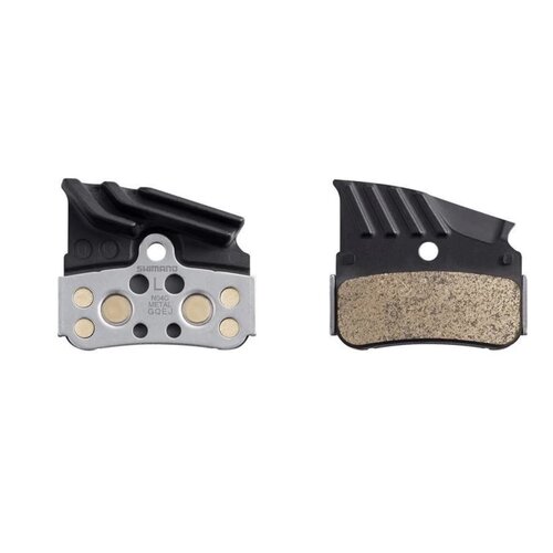 Shimano Shimano N04C-MF Disc Brake Pads and Springs - Metal Compound, Finned Alloy and Stainless Steel Back Plate, One Pair