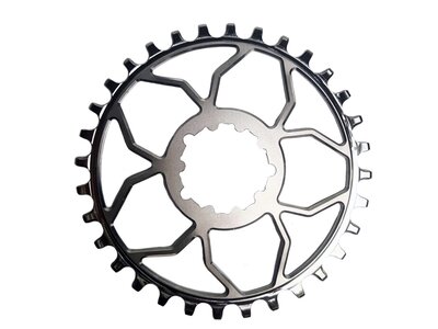 5DEV Titanium 3-Bolt Chainring, 3mm Offset, 32T - Raw/Silv