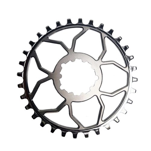 5DEV Titanium 3-Bolt Chainring, 3mm Offset, 32T - Raw/Silv