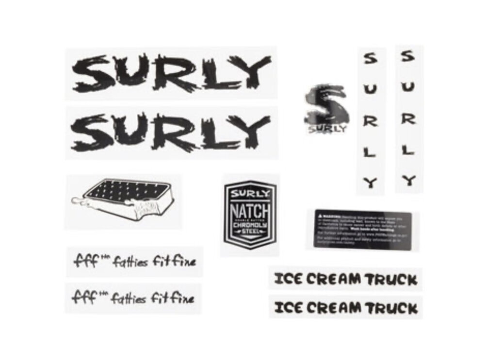 Surly Surly Ice Cream Truck Frame Decal Set - Black