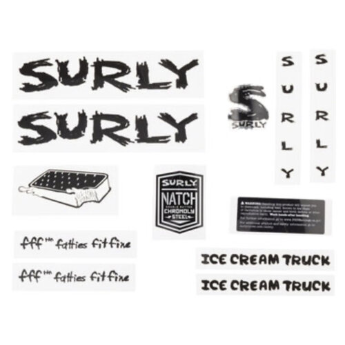 Surly Surly Ice Cream Truck Frame Decal Set - Black