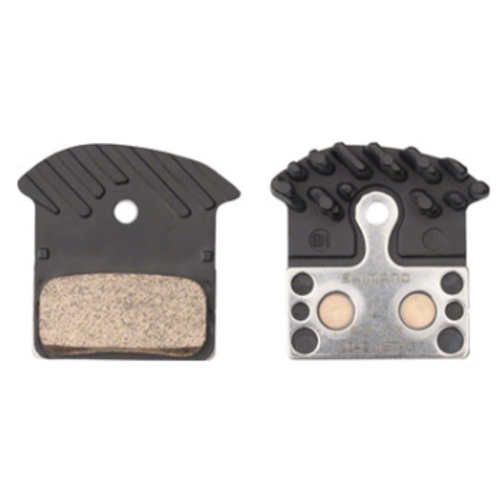 Shimano Shimano J04C-MF Disc Brake Pads and Springs - Metal Compound, Finned Alloy and Stainless Steel Back Plate, One Pair