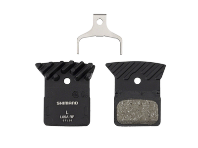 Shimano Shimano L05A-RF Disc Brake Pad and Spring - Resin Compound, Finned Alloy Back Plate, One Pair