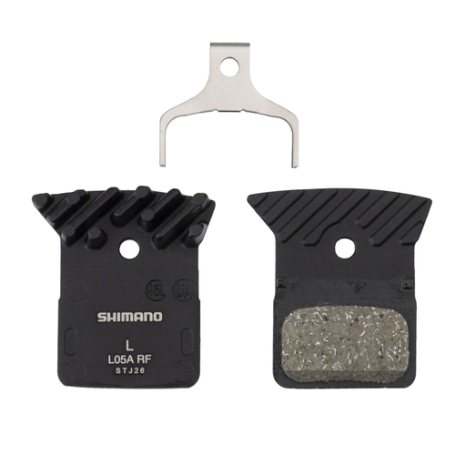 Shimano Shimano L05A-RF Disc Brake Pad and Spring - Resin Compound, Finned Alloy Back Plate, One Pair