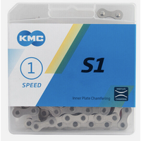 KMC S1 Chain - Single Speed 1/2" x 1/8", 112 Links, Silver