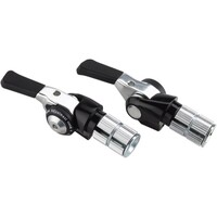 microSHIFT Bar End Shifter Set, 8-Speed Road, Double/Triple, Shimano Compatible, Black