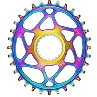 Shimano Direct Mount Oval Chainring, 28T - PVD Rainbow