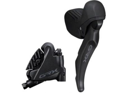 Shimano Shimano GRX ST-RX610 Shift/Brake Lever with BR-RX400 Hydraulic Disc Brake Caliper - Left/Front, 2x, Flat Mount Caliper, Black