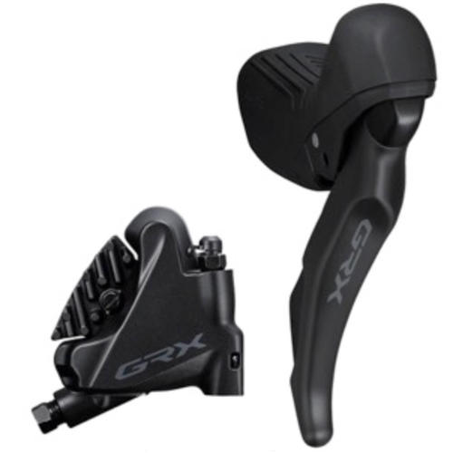 Shimano Shimano GRX ST-RX610 Shift/Brake Lever with BR-RX400 Hydraulic Disc Brake Caliper - Left/Front, 2x, Flat Mount Caliper, Black