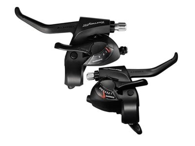 Shimano SHIFT/BRAKE LEVER SET, ST-TX800,TOURNEY TX, 3X8-SPEED,EZ-FIRE PLUS, 2F-STEEL/RESIN, FOR V-BRAKE , BLACK